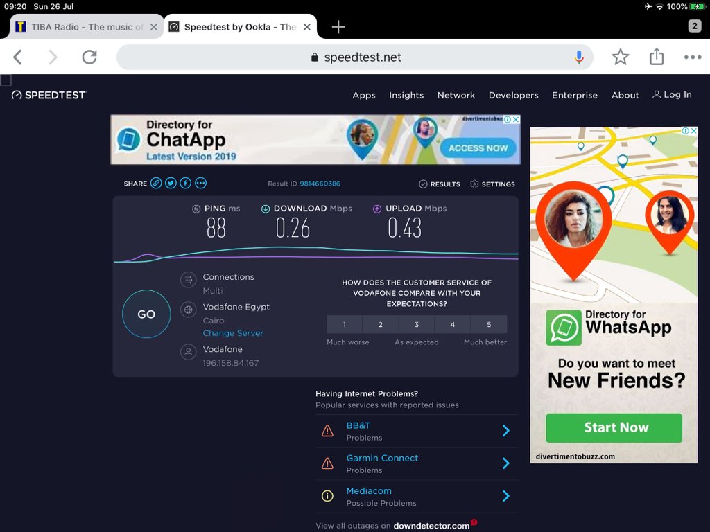 JPIOW's tweet photo. @VodafoneEgypt This is my so-called High Speed internet using my USB ‘Dongle’. SIIM Number 01014522427.  I keep going into your Hurghada shop who promise to fix it - but nothing is done. https://t.co/Y10RNUcmsv