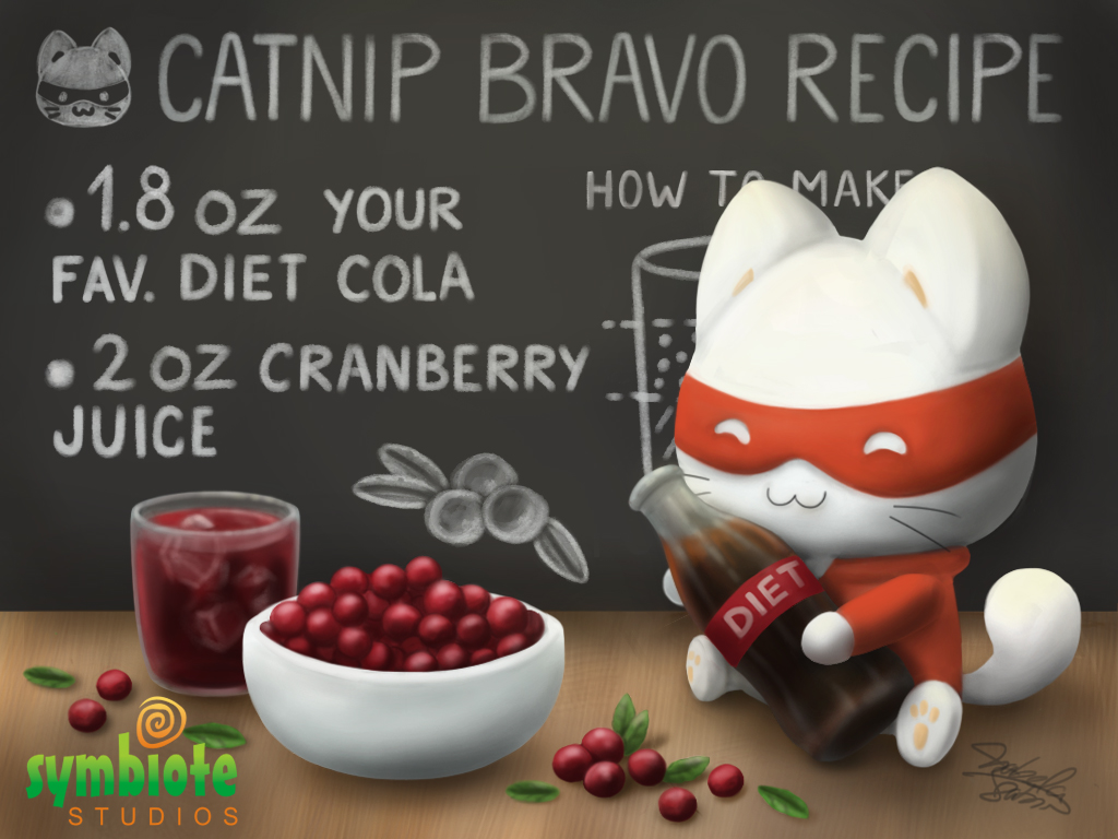 symbiotestudios's tweet photo. First ten people to retweet the secret recipe to make a "Catnip Bravo Soda" aka this tweet get a free plush. Have your DMs open and begin! #SDCC2020 https://t.co/VxS3dpxkQN