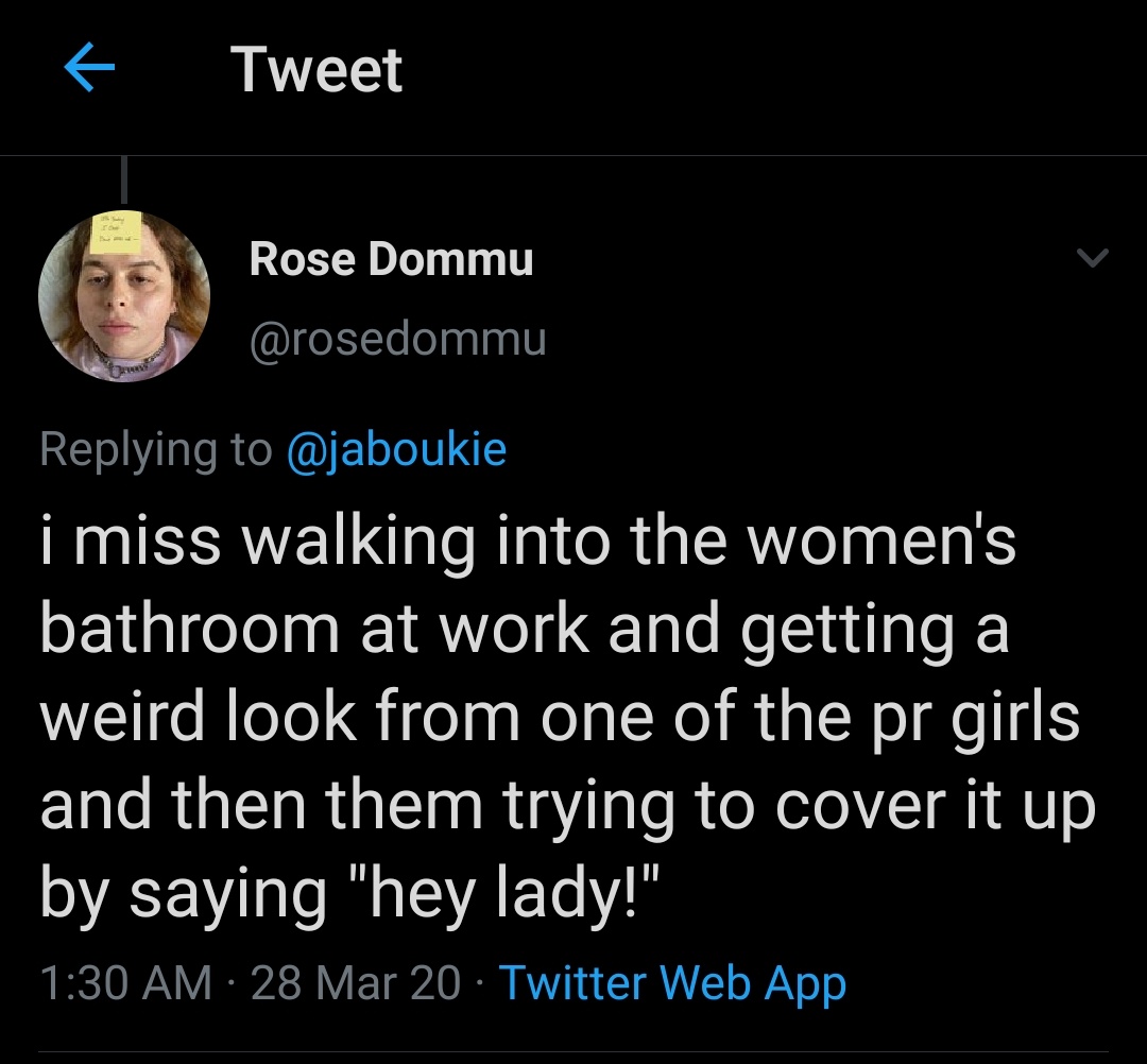 Here's the same person threatening to find JK Rowling in London, along with deliberately making women uncomfortable in restrooms, and various other lewd tweets