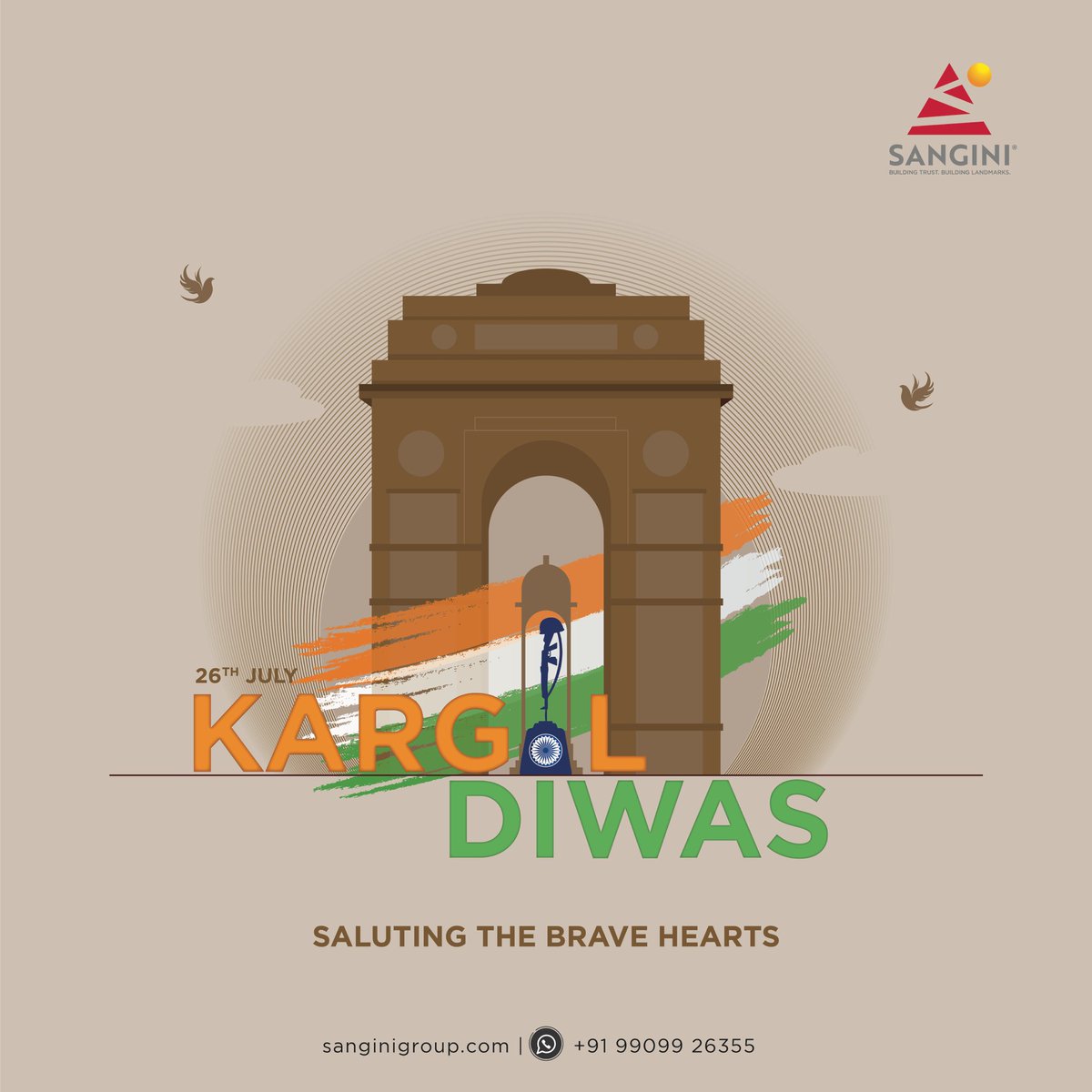 Sangini_Group's tweet photo. On this Kargil Divas, We, Sangini Group salute our brave heroes who sacrificed their for our beloved country!

#SanginiGroup #surat #kargildivas #india #vijaydivas https://t.co/zwylBL1h5Z