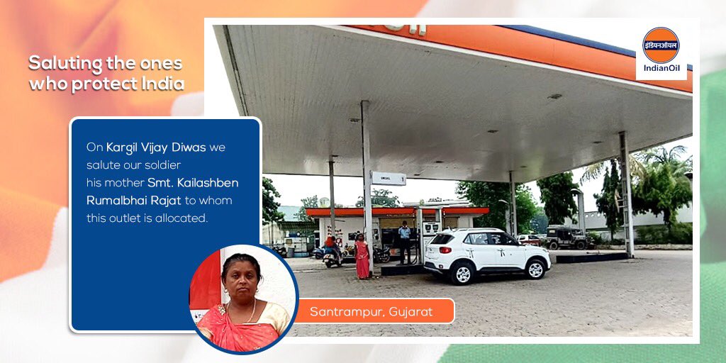 IndianOilcl's tweet photo. #IndianOil salutes the spirit of Smt. Kailashben whose son made the ultimate sacrifice for the Nation. #IndianOilCares #PehleIndianPhirOil #KargilVijayDiwas https://t.co/GiTNkHDotZ