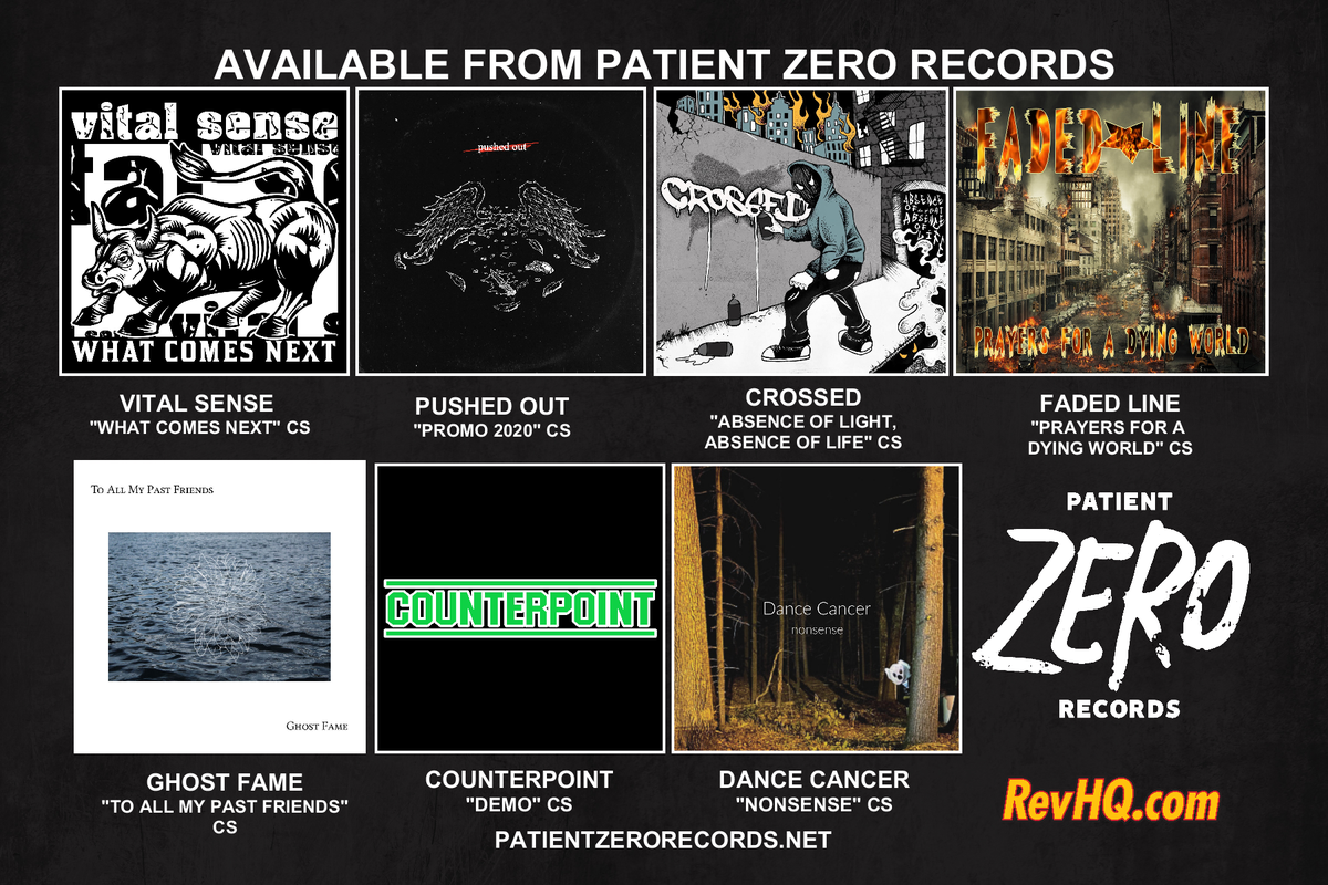 PatientZero413's tweet photo. These and all the #PatientZeroRecords releases are available @RevHQ. Go check it out!
#VitalSense #PushedOut #Crossed #FadedLine #GhostFame #Counterpoint #DanceCancer #NYHC #MAHC #PunkRockMusic #HardcoreMusic #straightedgehardcore #metalcore https://t.co/aWb3qBC6IE