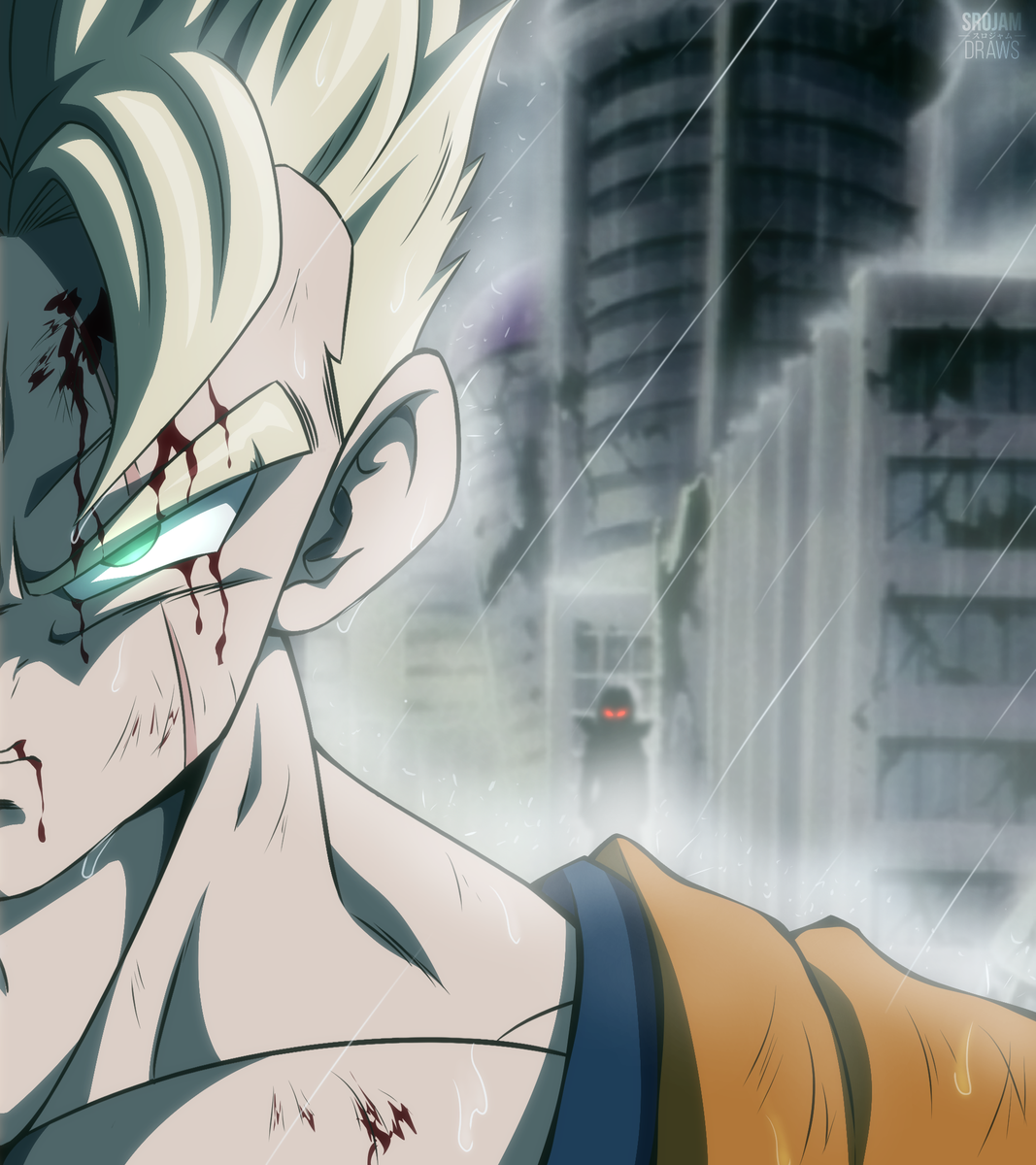 SrojamDraws's tweet photo. ~Last Warrior Standing, Son Gohan~

Really love the parallels between the two characters and I tried to illustrate that with the atmosphere in each.

On one hand, no one can rival him, and on the other he's putting everything he has into this final fight. A true warrior. https://t.co/WQp1votMx0