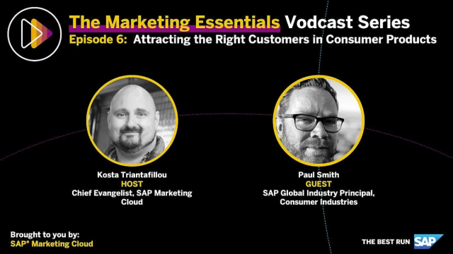 hemanthbasrur's tweet photo. In this episode of the SAP Marketing Essentials Vodcast Series, we speak to Paul Smith, Global Consumer Industry Principal SAP about what D2C brands need to do to be successful and where they should focus their efforts to attract the right customers. https://t.co/N3bLQd9Dj3 https://t.co/65yp18b0ZP