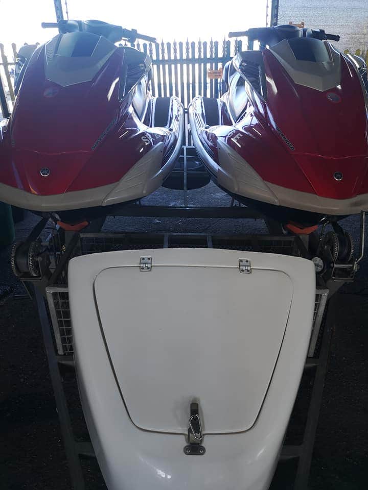 gus_marine's tweet photo. 2008 2 x Yamaha FX 1800 SHO Waverunners on Double Jetski Trailer
104 hours
98 hours
Stunning combination, excellent condition
RMR Galvanized trailer, ski covers 
Wesbank Finance available
R349 900.00, Gus 0829255857
Susan 072 789 6345
Landline 010 023 0731
https://t.co/JzR0s3Nevj https://t.co/cgkPrr9wZF