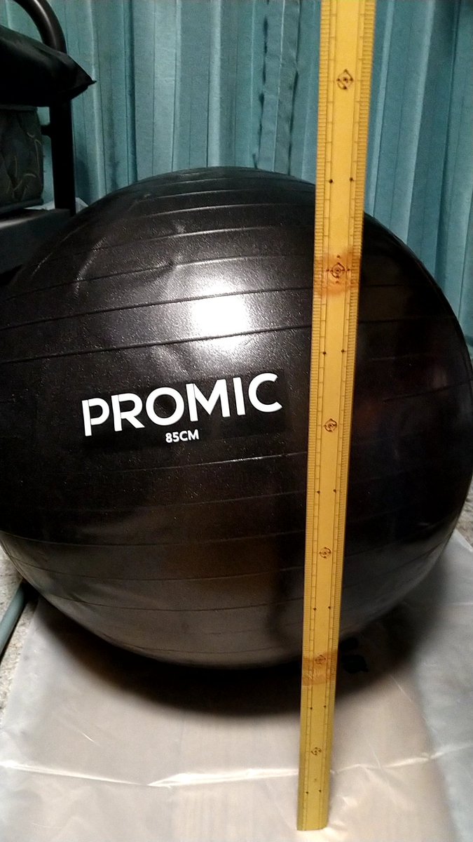 Cheshafox 気を取り直して 直径８５ｃｍなら多少小さくなっても大丈夫だろうと思ってバランスボールをアマゾンで買い直したら 斜め上の前回より一回り小さい直径５５ｃｍのバランスボールが届いたｗｗ 表示は８５ｃｍなんだけどなぁ クロネコヤマト