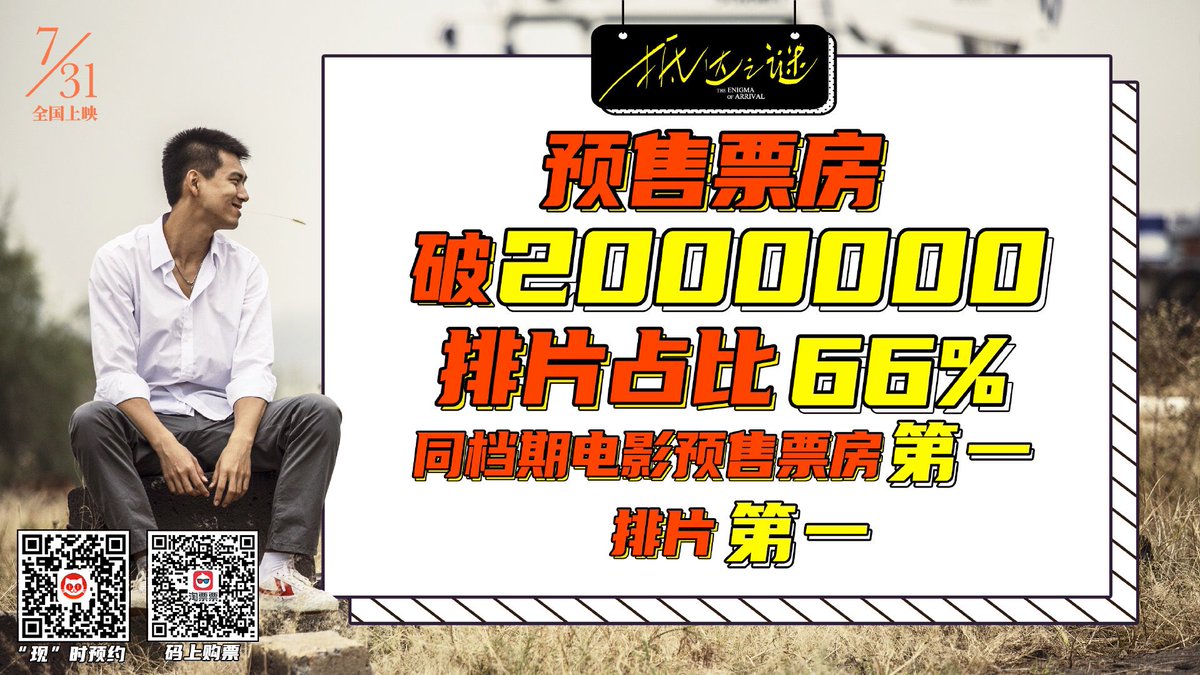lixianarchive's tweet photo. #LiXian’s upcoming movie <Enigma of Arrival> has broken 2M pre-sales! No. 1 sales for movies that will air at the same time! 

#李现 https://t.co/d6GqGxgvoA