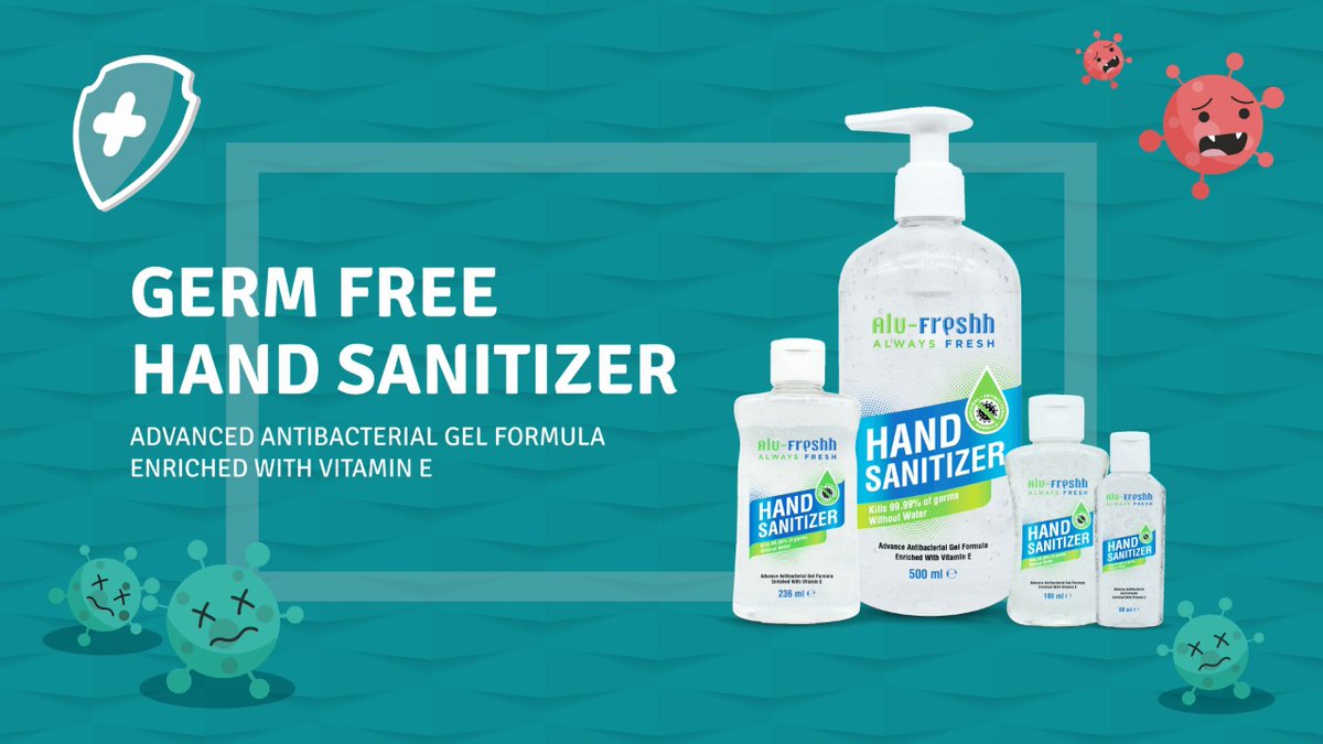 Alu_Freshh's tweet photo. Alu-Freshh : Premium Range of Hand Sanitiser's 

You know you are safe when you have an Alu-freshh Hand sanitiser with you, which is advanced antibacterial Formula enriched with vitamin E. 

#handsanitizer #covidsafe #FMCG  #staystrongindia #VocalForLocal https://t.co/FXdoMIoeeh