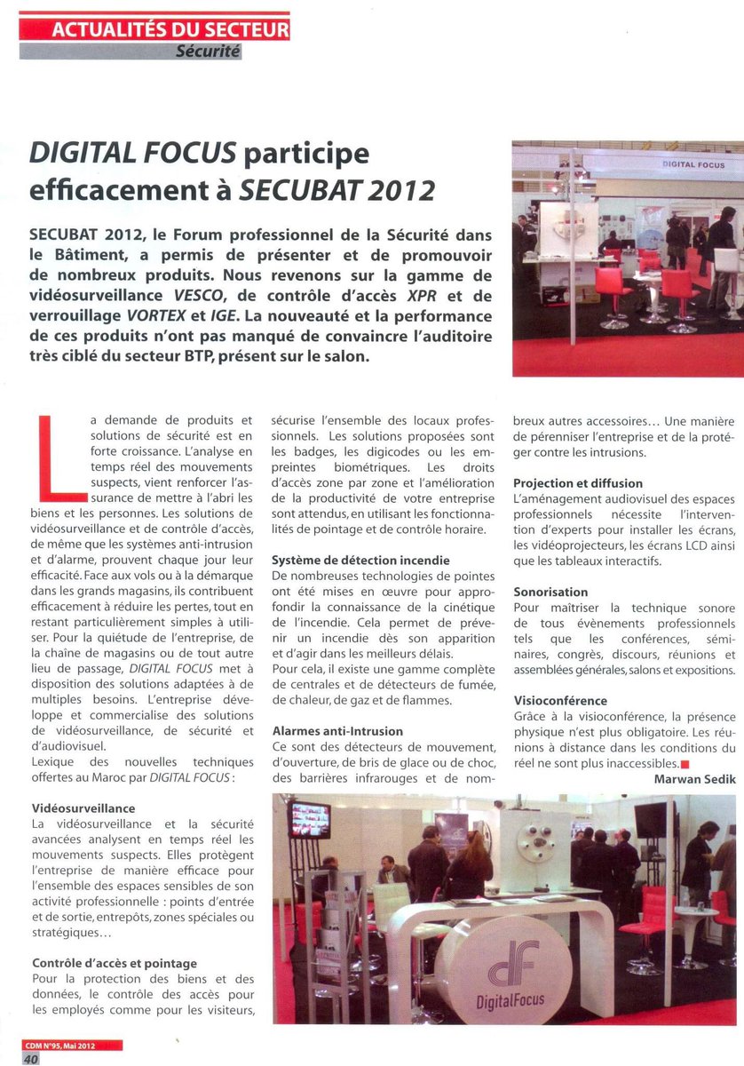 DigitalFocus05's tweet image. Il y a 8 ans déjà lors de la participation de Digital Focus  à SECUBAT 2012.
15 ans d’expériences, d’expertise dans le domaine de la sécurité et audiovisuel 
Nous sommes toujours aux services de nos chers clients et partenaires 
 #cddmaroc #digitalfocus  #digitalnow  #drissdrif