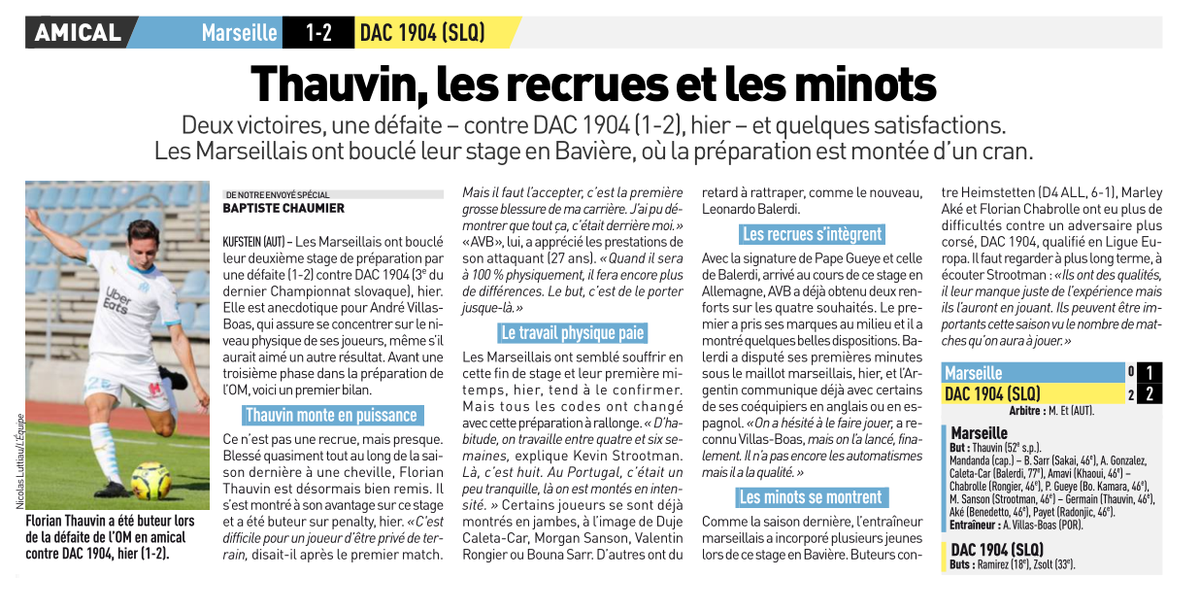 Votlin's tweet photo. 🇪🇸 #Longoria prend la tête
L’ancien DS de Valence est en pole pour devenir le futur « head of football » de l’#OM.
⚽️#PrepaOM Thauvin, les recrues et les minots
2 victoires, 1 défaite – contre DAC 1904 (1-2), hier – et qqs satisfactions.
#teamOM #mercatom #eyrauddemission #FCDOM https://t.co/kAvvk7pwKi