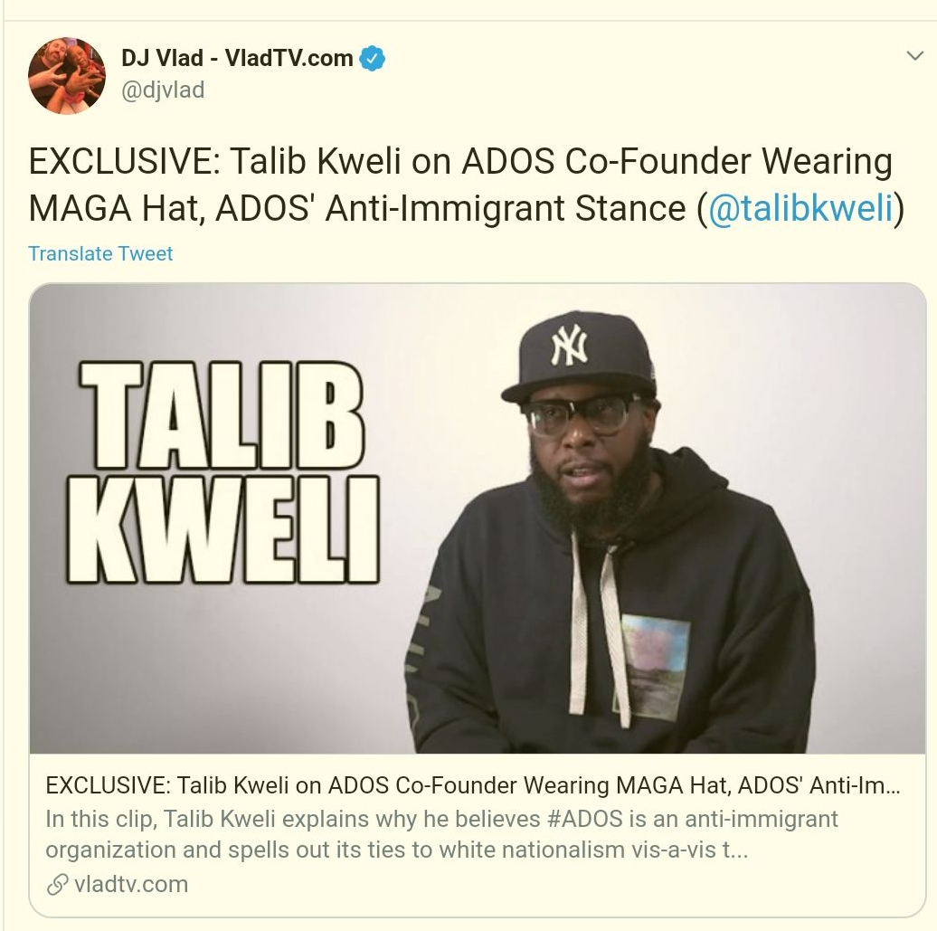 #13DJ Vlad DJ Vlad teamed up with Talib Kweli against Yvette Carnell & her movement, when challenged on his stance for reparations being solely distributed through free education. He later changed his mind after offering Talib Kweli a huge platform to attack Carnell.