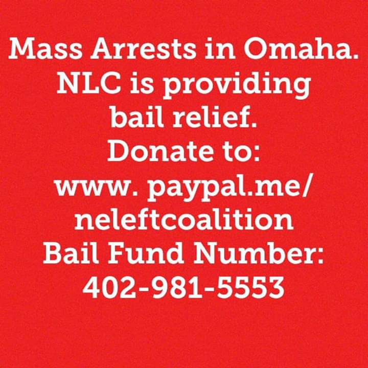 OmahaMedics's tweet photo. Mass arrest in Omaha tonight at #SolidarityWithPortland and #JusticeForJames protest
Bail donations to paypal.con/NeLeftCoalition https://t.co/yhwoVSzpTk