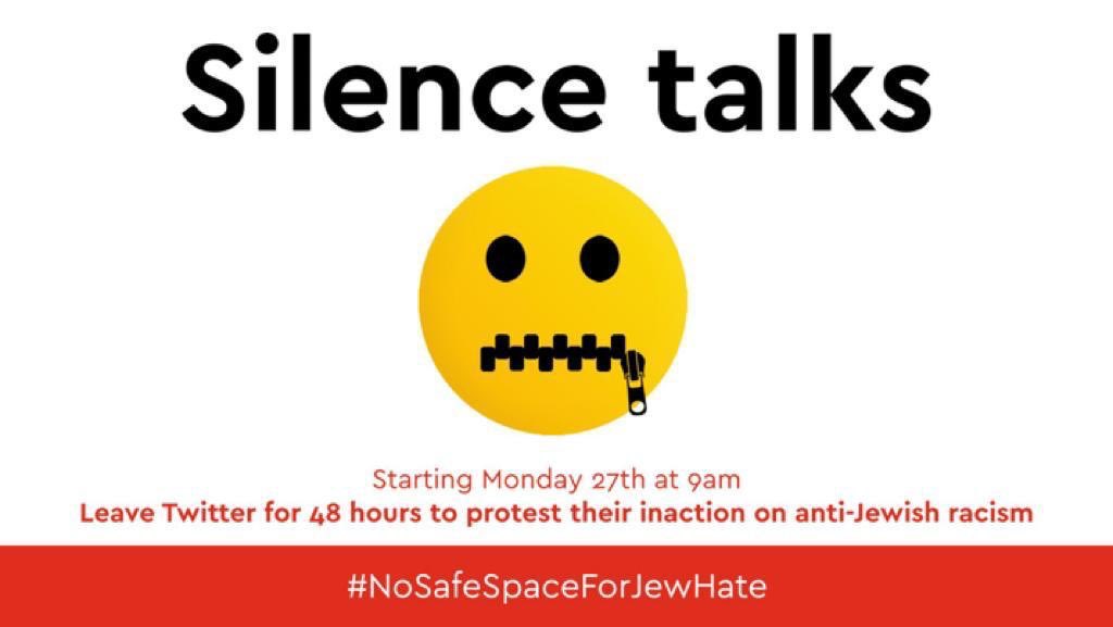 daverich1's tweet photo. I'll be joining the Twitter walkout on Monday &amp; Tuesday and I encourage you to do the same. Their failure to act quickly and forcefully to stop Wiley's day-long antisemitic campaign made them complicit in his hate. There should be #NoSafePlaceForJewHate on this platform. https://t.co/Tr6M0Md3xU