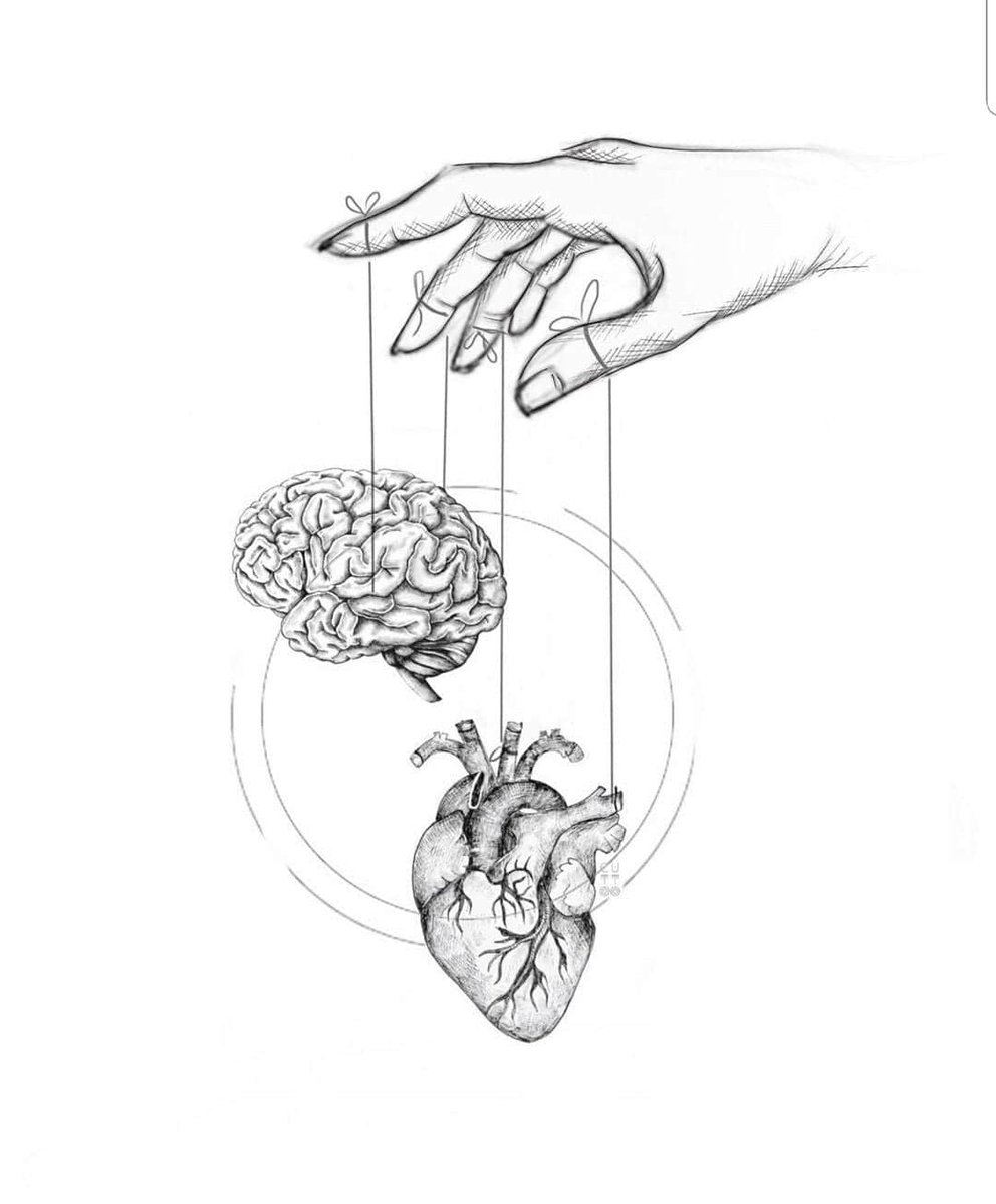 Татуировка мозг и сердце