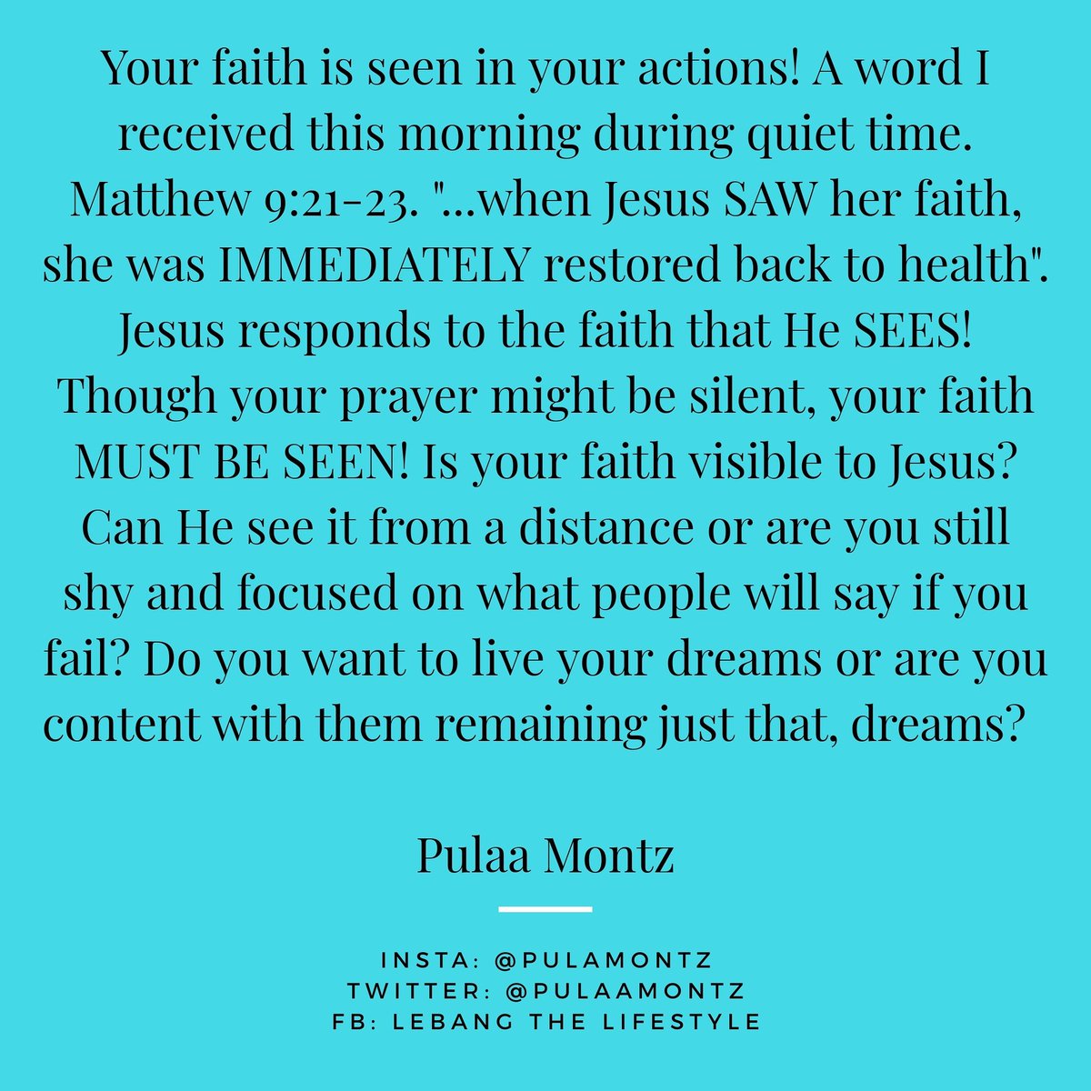 PulaaMontz's tweet photo. "Nothing is more powerful than a silent prayer mixed with visible faith". Pulaa Montz
#RSALOCKDOWN
#StayHomeSouthAfrica
#SimplebutnotEasy
#Day122OfLockdown https://t.co/YixYRYLgwT