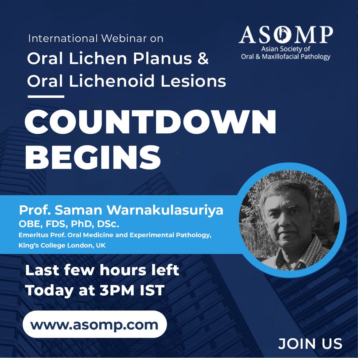 AsianOral's tweet photo. The Final Countdown begins 
ASOMP Webinar 
26th July 2020
3:00 PM IST
Last few hours left 
Join us ....... https://t.co/CowYLe8GPT