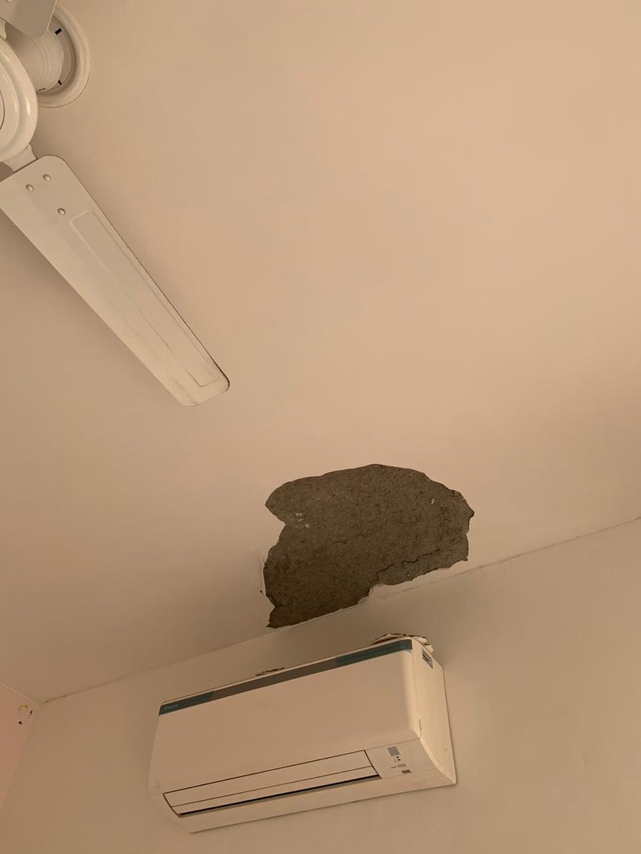 abhi2122's tweet photo. @AlphaCorp2003 #WorstOfBothTheWorlds See photos of today's incident roof fall apart in C tower flat. Don't you ever waste money at @AlphaCorp2003 sec 84. https://t.co/Ta8Kf2clwV