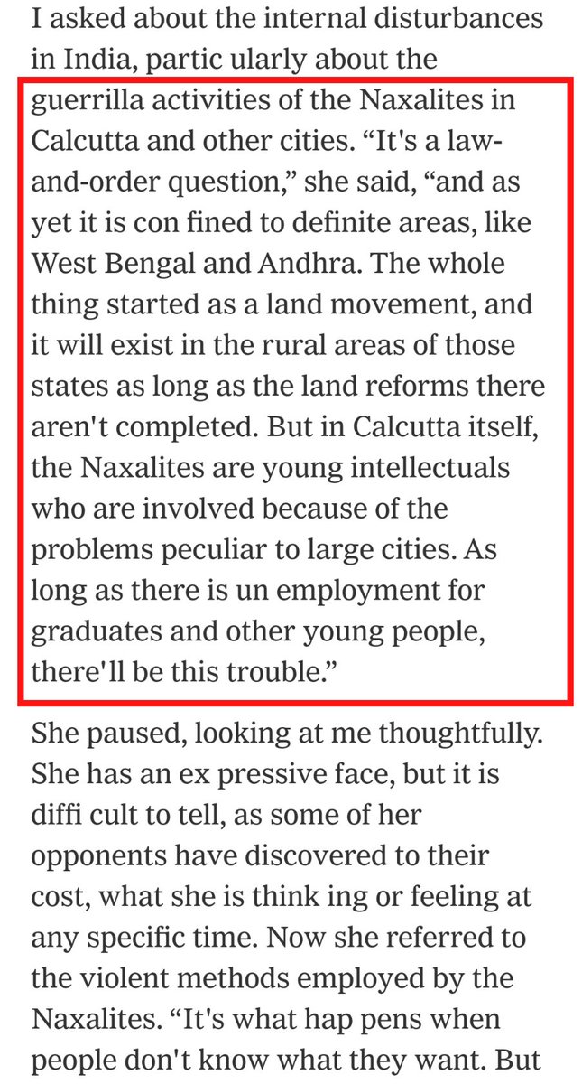 After her alliance with Communist, Naxal activities increased in Bengal.Now Indira Gandhi justified extremism saying these young intellectuals who are getting violent due to lack of jobs.This is exactly wat Team Rahul is doing with Kanhaiya & Team Priyanka is doing with Ravan