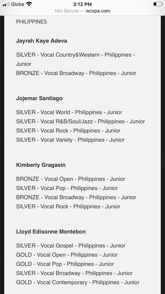 Here’s the complete list (1/2) of 2020 WCOPA winners from the Philippines.. most of them winning awards in more than 1 categoryAnd I don’t recognise any name from this list @SB19Official
