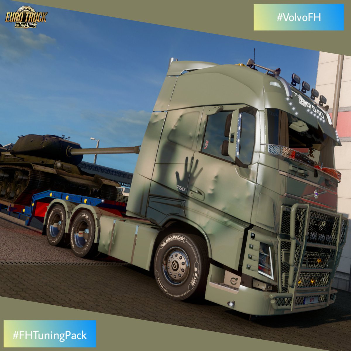arrowsrealm's tweet photo. Transporting 2 IS-2 tanks with my beloved #volvofh.
#ets2 #eurotrucksimulator2 #trucking #vtc #virtualtruckingcompany #SCSSoftware #FHTuningPack #Volvo @SCSsoftware @VolvoTrucks https://t.co/h4wr7wjSYb