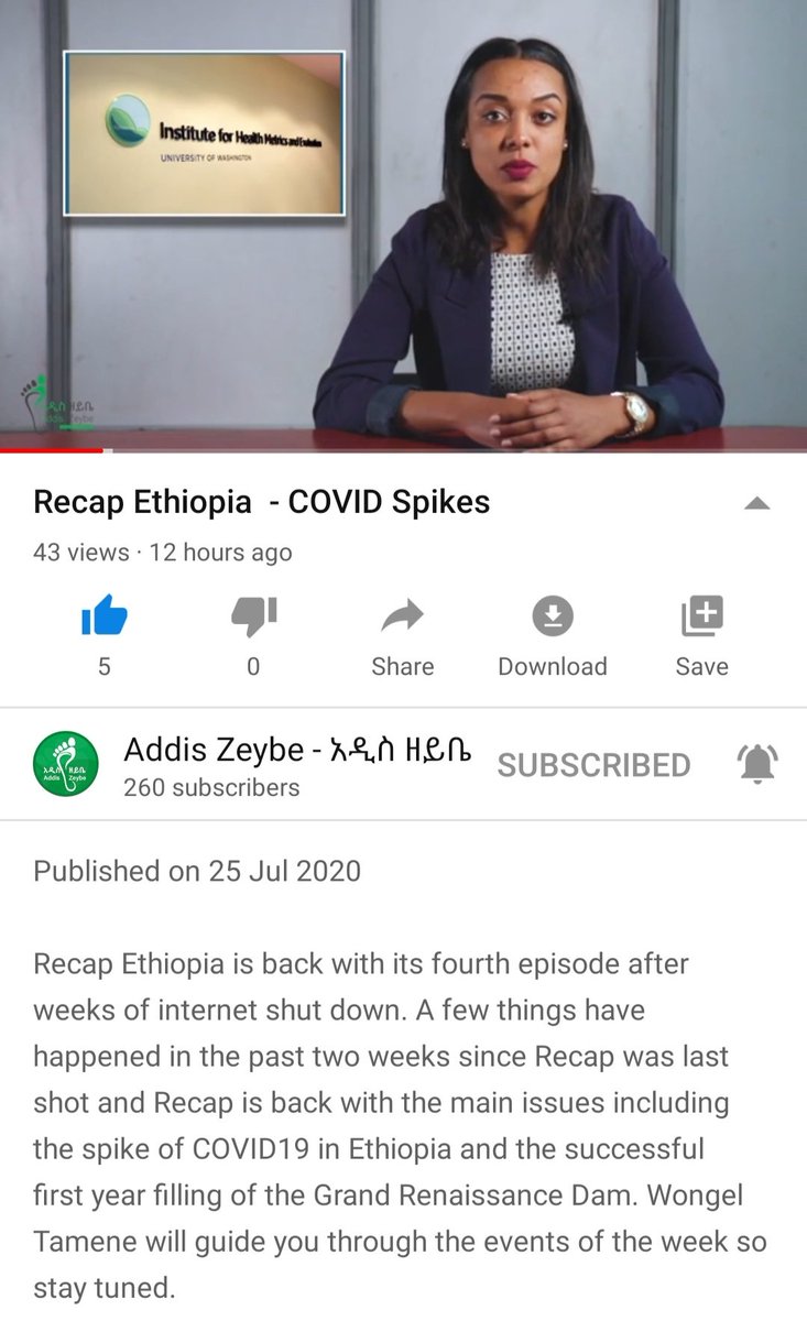 Check out the latest episode of 'Recap #Ethiopia' if you want to be updated on the past week's most important news. Keep up the good work <a href="/EthiopianWongel/">Wongel Tamene</a> and the <a href="/AddisZeybe/">Addis Zeybe - አዲስ ዘይቤ</a> team 👏 youtu.be/8chRNcCwXkY