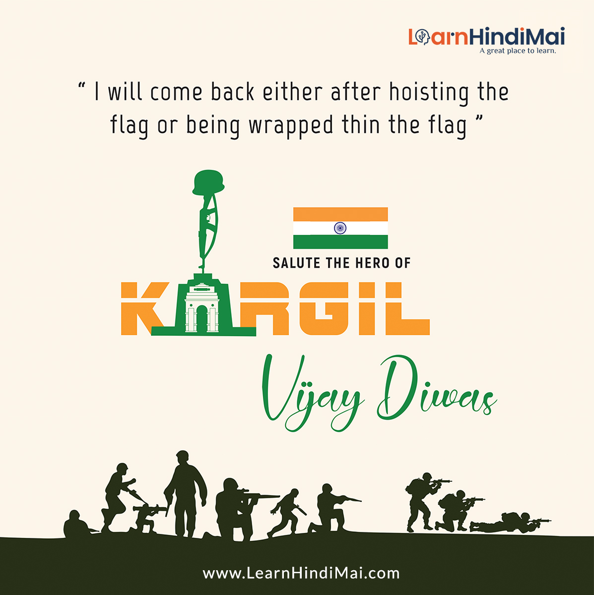learnhindimai's tweet photo. Remembering the brave soldiers that won the Kargil War on this day in 1999.🙏 

#learnhindime #learnhindimai #KargilWar #KargilDiwas #KargilVijayDiwas #kargilwarheroes #KargilHeroes https://t.co/Ufel6KcVIo