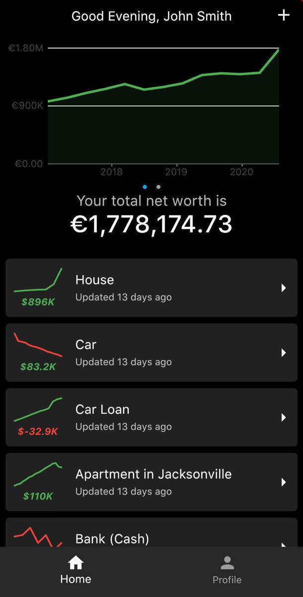 WorthTracker's tweet photo. New design is coming in the next version. WDYT?
..
#productive #productivity #business #motivation #goals #quarantine #entrepreneur #marketing #success #creative #inspiration #hope #stayhome #love #talents #encourage #agreement #progressive #racism #icankeepgoing https://t.co/46suPzogqJ