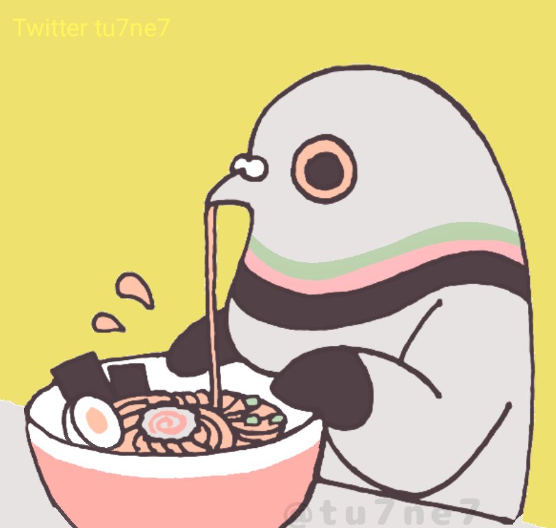 何か食べてるハトはかわいい つねやのイラスト