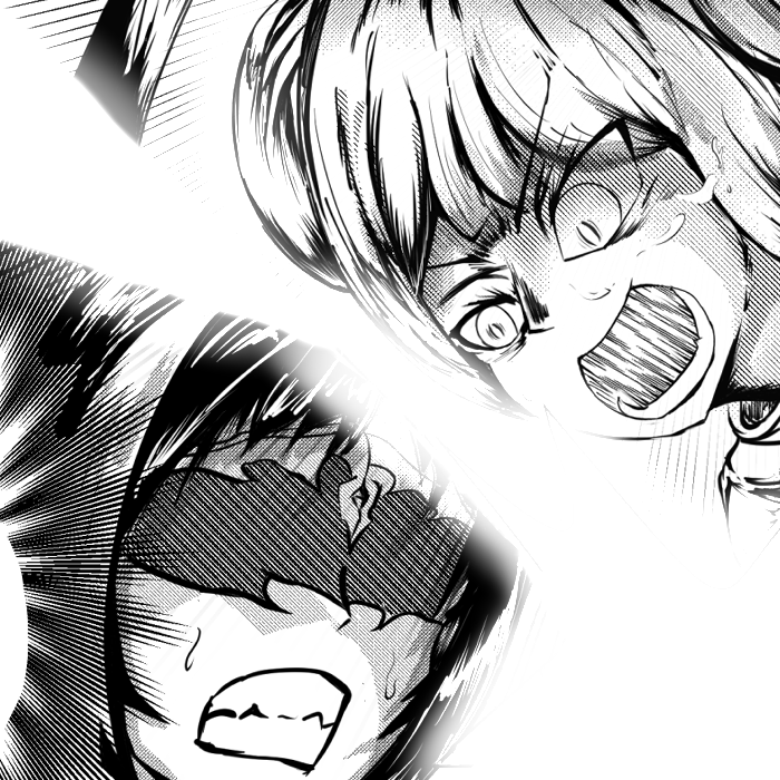#絵をモノクロにするとかっこいい

過去絵を漫画風にアレンジしました 