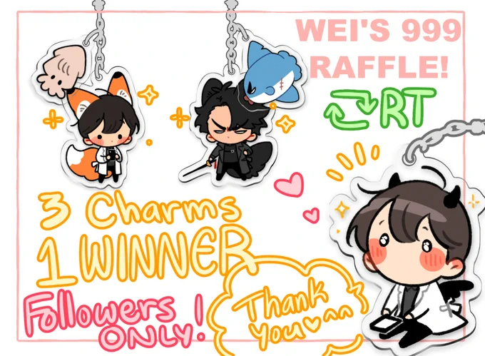 [?RT] Raffle!!✨
Thank you for the 999+ follows❤️
I didn't think I'd get this many people following me, so I had this raffle as a joke at first, but I guess I'll stick to the plan now ?

Rules:
- RT
- Followers ONLY

Deadline: 8/4/2020

Good luck! ^^ 