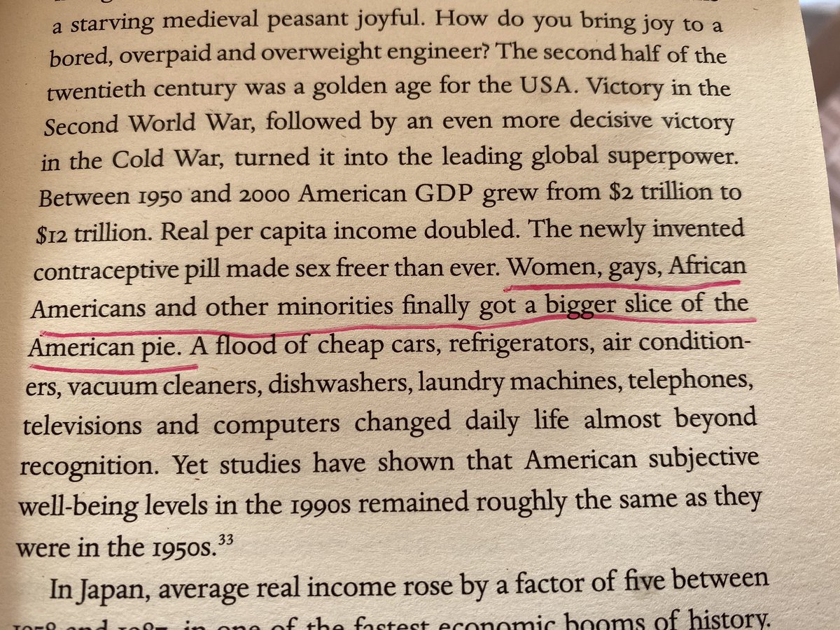 #homodeus - amazing book by the stunning #yuvalnoahharrari. However- 'women, gays, african americans and other minorities..' Women are at least 50 percent of the population. We are the abused majority. #systemicsexism even from this excellent human. <a href="/aoc/">Alexandria Ocasio-Cortez</a> please have a field day!