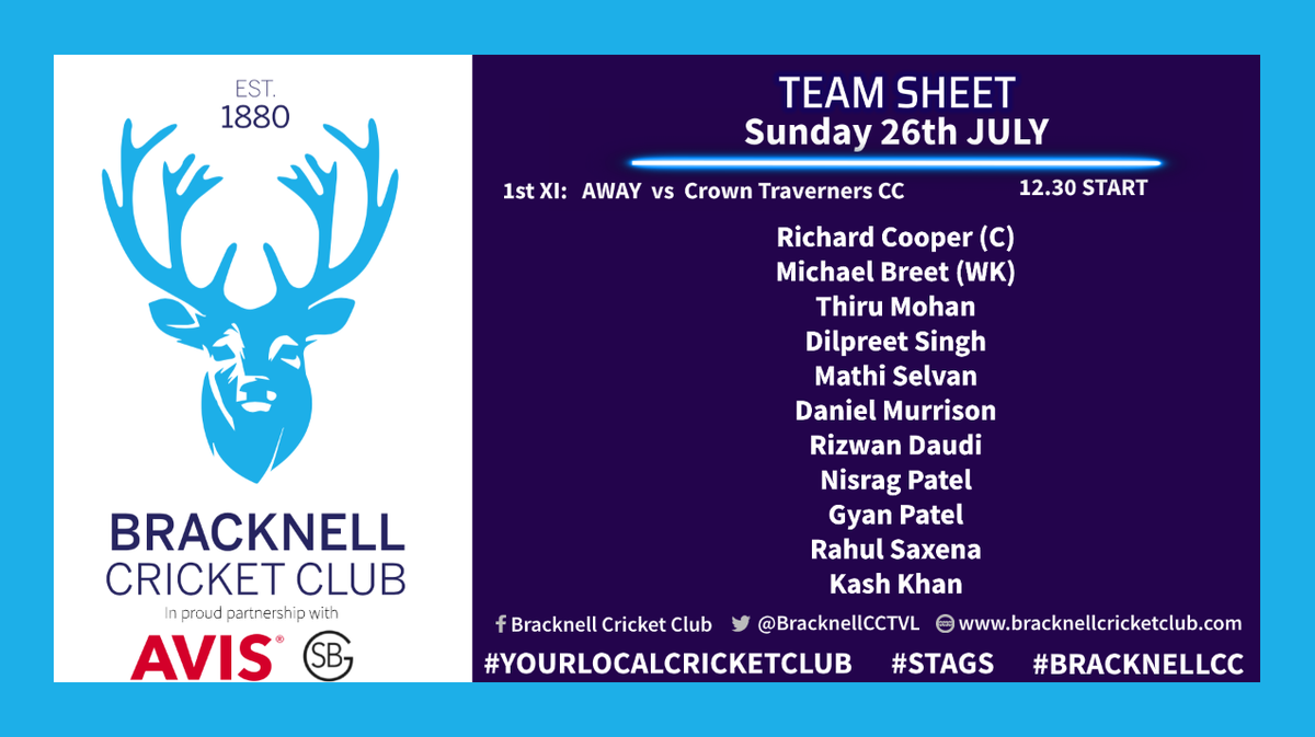 BracknellCCTVL's tweet photo. @BracknellCCTVL Sunday XI travel to @crowntaverners today, better weather forecast today then yesterday βπ€π
Go well today!
#YourLocalCricketClub #Stags #BracknellCC #SundayCricket https://t.co/kCoZQNiwd8