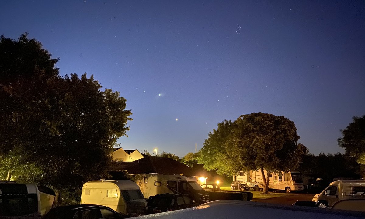 4am view of the Neowise Comet from my roof light. Not a great picture on my iPhone, but you can see the comet’s tail if you look closely. #motorhome  #NEOWISE #ontheroadagain