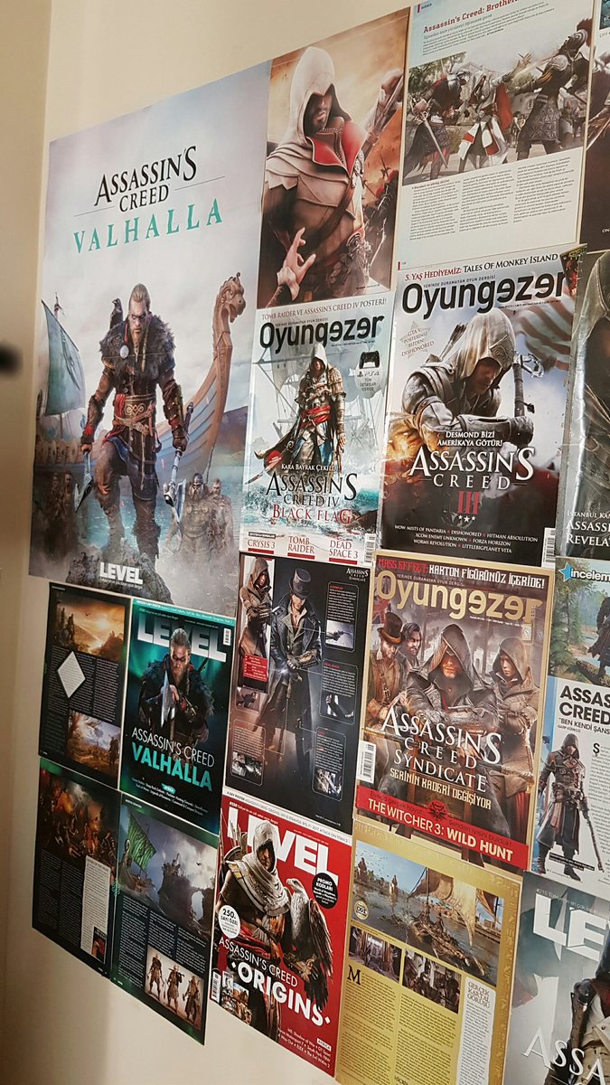 Eva_S_A's tweet photo. My wall of the Creed. Of my favorite Assassin's Creed games.
While still residing in Turkey, I've ordered old magazine issues that contain posters and articles of AC, even ones dating back to 2009, then clipped and organized them.
#AssassinsCreed #Ubisoft #leveltr #oyungezer https://t.co/e46IR1krtD