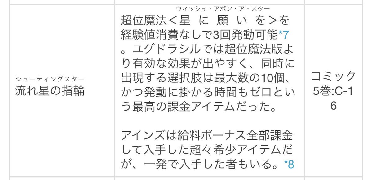 グランツ うさぎアカ オーバーロードコラボのアインズ 覚醒スキル名が 星に願いを のほうなので シューティングスター 流れ星の指輪 課金アイテム ではなく ウィッシュ アポン ア スター 星に願いを 超位魔法 のほうらしい スキル