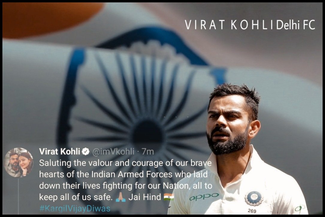 BleedKohlism1's tweet photo. On #21YearsOfKargilWar occasion virat kohli salutes indian Army 🇮🇳🇮🇳🇮🇳
#Viratkohli @imVkohli #KingKohli #ViratDebutTrendonAugust17th https://t.co/FLFMBvVAuw