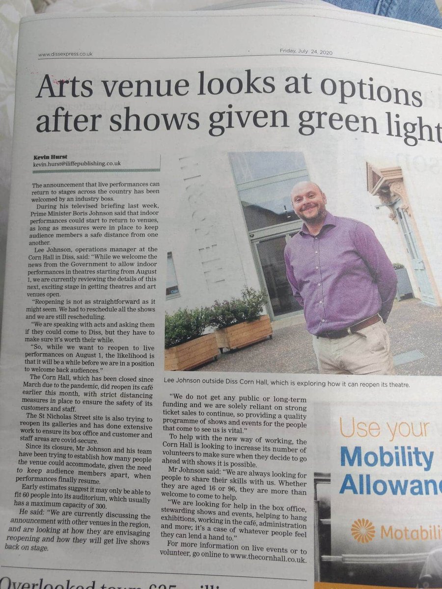 Leejohnson78's tweet photo. In this weeks @Diss_Express #dissexpress don't think I've ever been called an Industry Boss before! https://t.co/oUW8SpCtfv