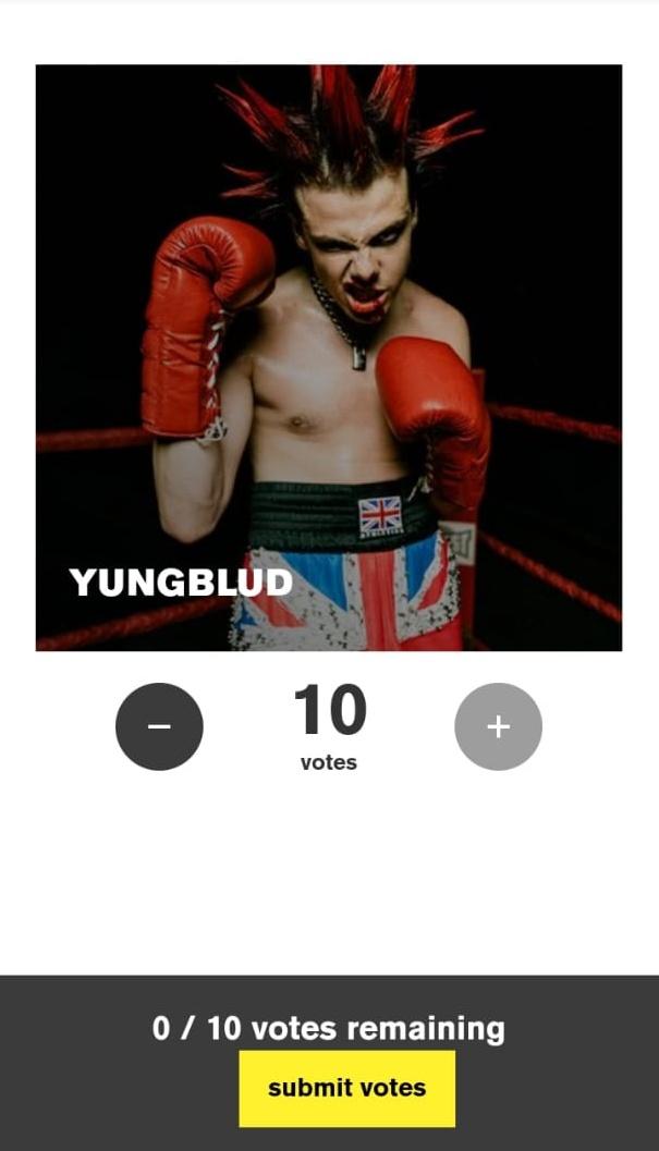 diablokellsxx's tweet photo. Y'all better keep voting for Dom or you'll be going to jail
@yungblud
Vote : https://t.co/u1cv3Hk4GJ https://t.co/uYfSRckPwl