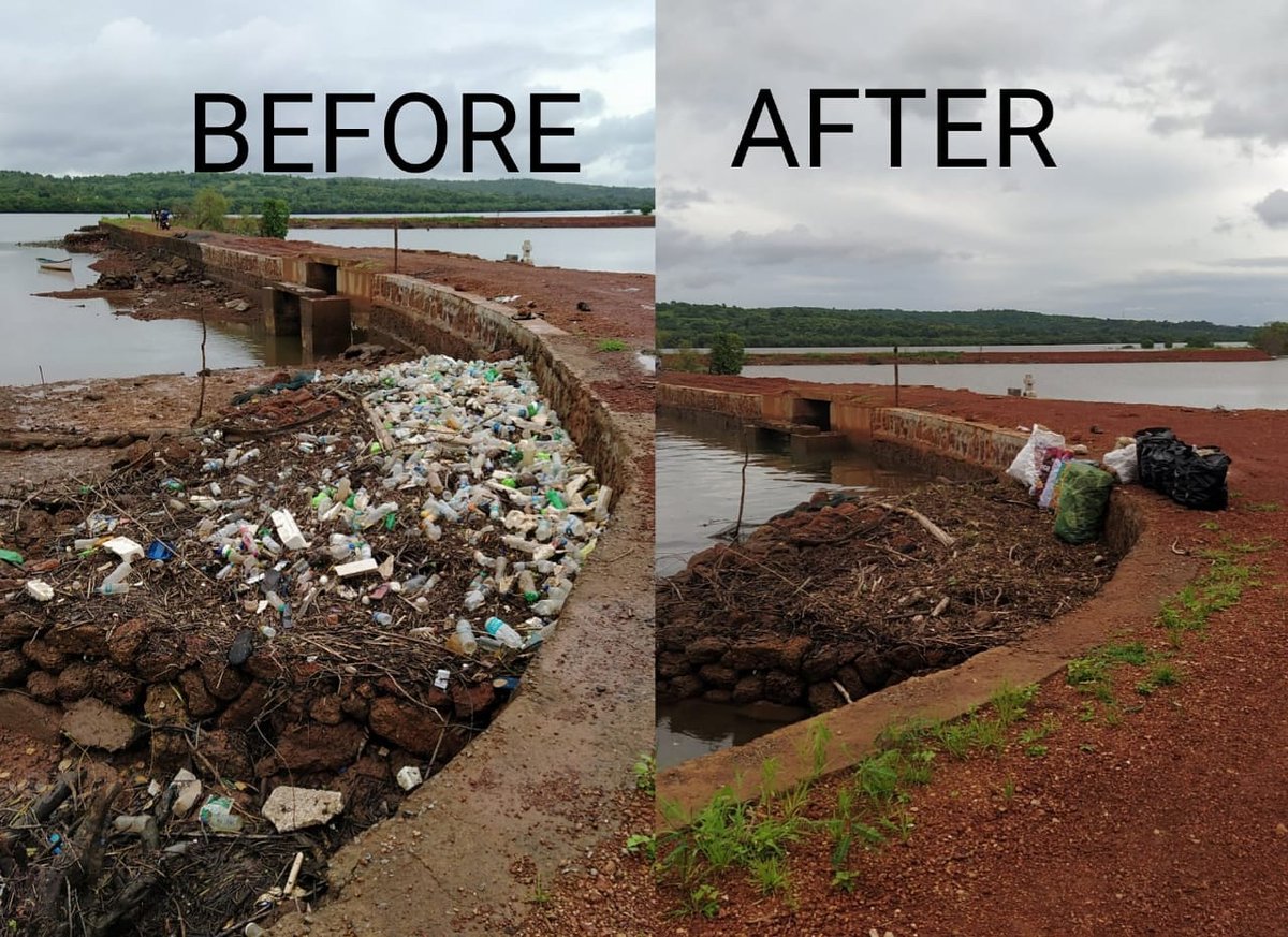 *Good work done by Citizens of Divar* 
Ketan Kerkar and Saish Prabhudesai cleaned this area on 25th Jul in Divar,2nd time.  
#ROSTOGOA Team congratulates them for the good work
#KOCHROCAMPAIGN #bethechange
#cleangoa #ROADSIDECLEANUP #actforgoa 
@goacm 
@MichaelLobo76 
@PMOIndia