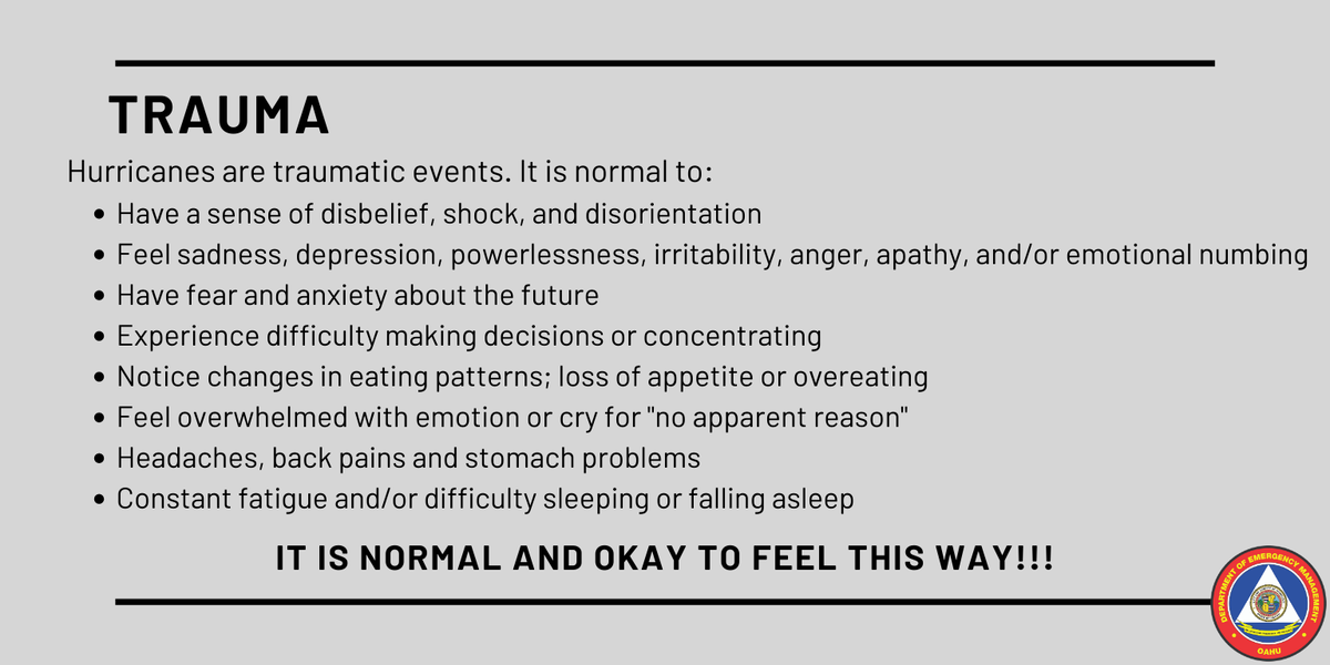 It's NORMAL to feel this way after a disaster or trauma! 7/9