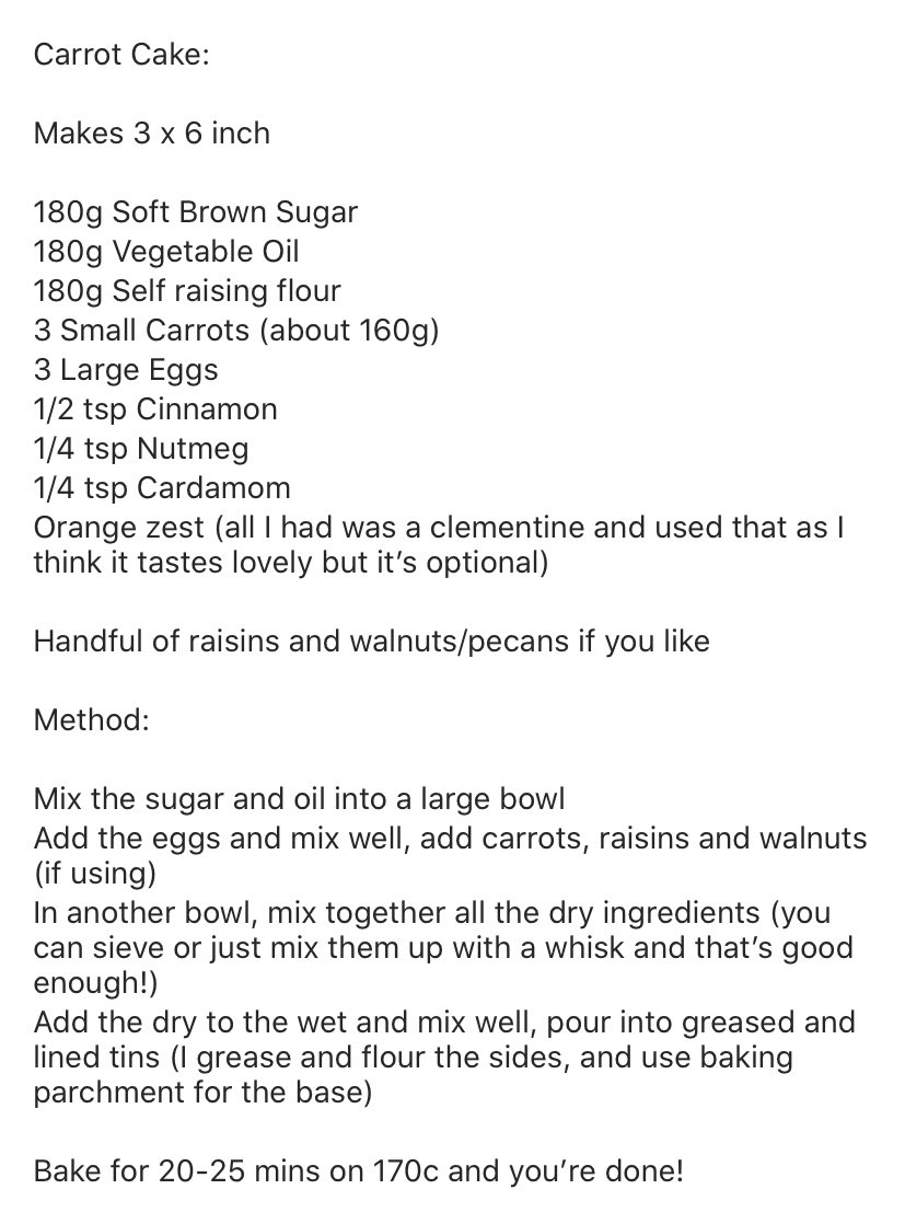 Here’s my carrot cake recipe. I made a cream cheese and sage caramel frosting from @bakedbybenji ‘s book