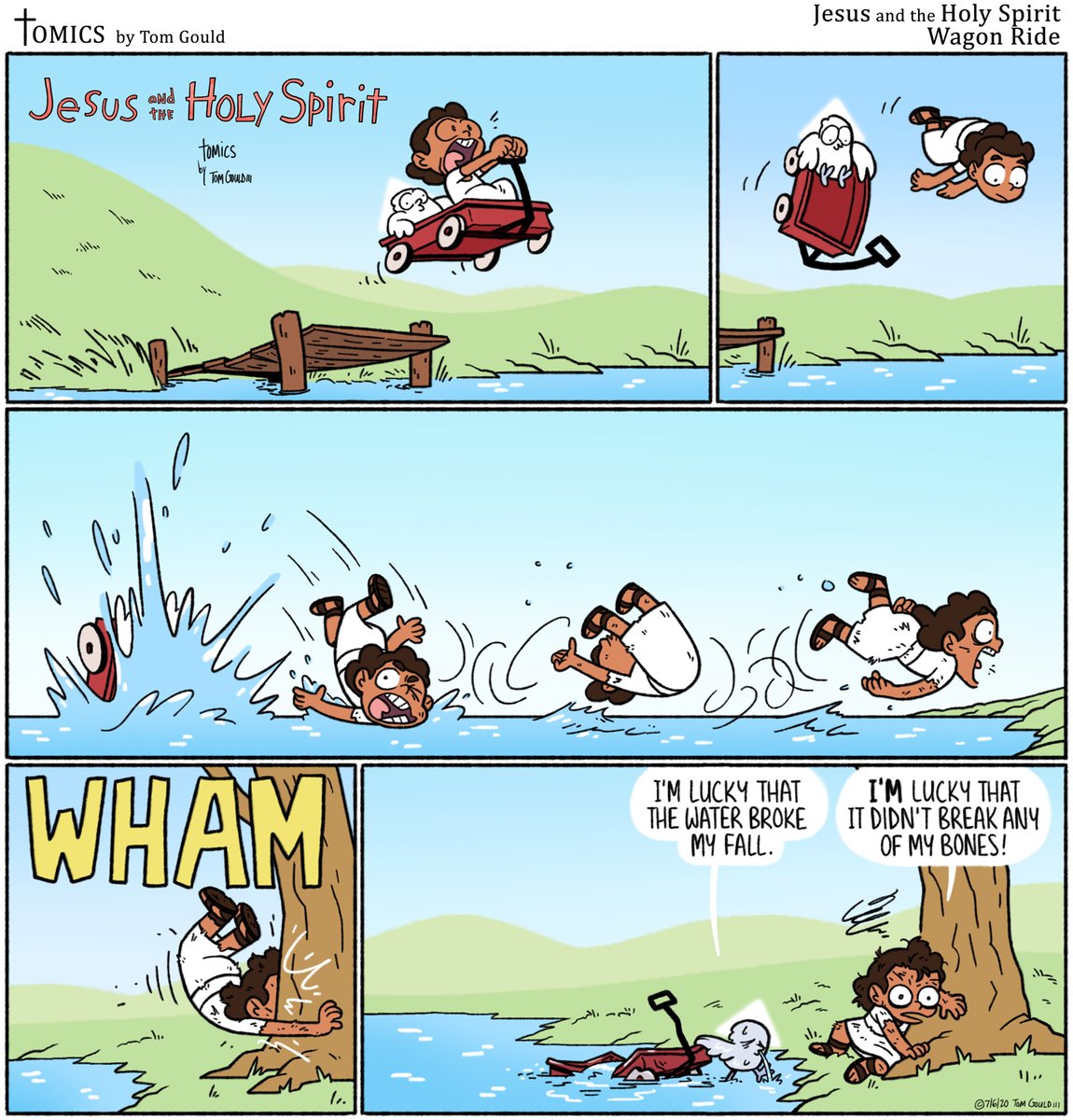 TomicsComics's tweet photo. It's the last Tomics Summer Sunday (where I posted extra cartoons every Sunday in July)!  Can YOU guess this reference?

#Jesus #HolySpirit #CalvinAndHobbes #RipOff #VerySubtle https://t.co/ybQNWZUHLN