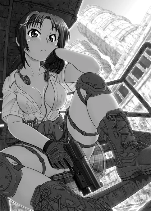 #絵をモノクロにするとかっこいい
かっこよくなる絵があんまりなかった・・・陰影に差のない絵ばっか描いてるんだなと気づきました。🥲 