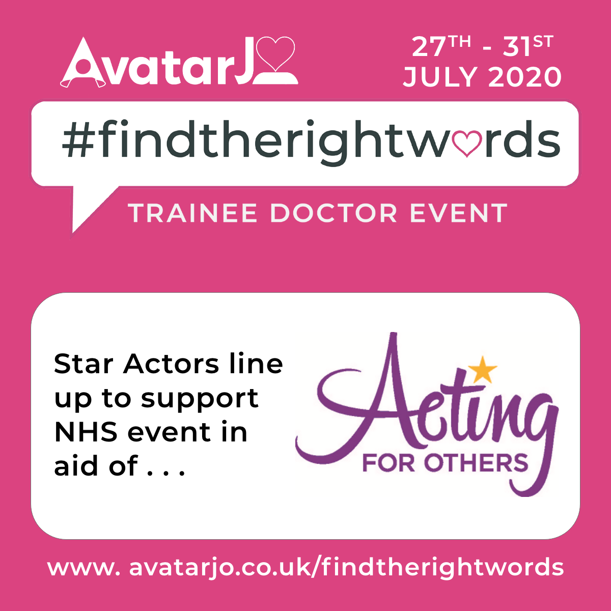 AvatarJo_Online's tweet photo. We are so pleased to have star actors like #christophereccleston ,#stevencree ,#nicolathorp ,#richardrankin ,#jomartin ,#tylerlukecunningham and many more supporting Acting for Others at our Trainee Doctor Event! 
#actingforothers #findtherightwords #Theatresupportfund #a4ofamily https://t.co/7jF7SirlTv