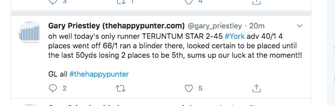 Tip_Advisor1's tweet photo. Oh dear  @gary_priestley moaning  about his luck..... what's it matter.... you lie about your P+L anyway... just don't count it.
@Ian_synnott83
@stroller1961
@stevedeltasix
@Kingkennyl
@galvingreengg https://t.co/Xs1eywKTNa