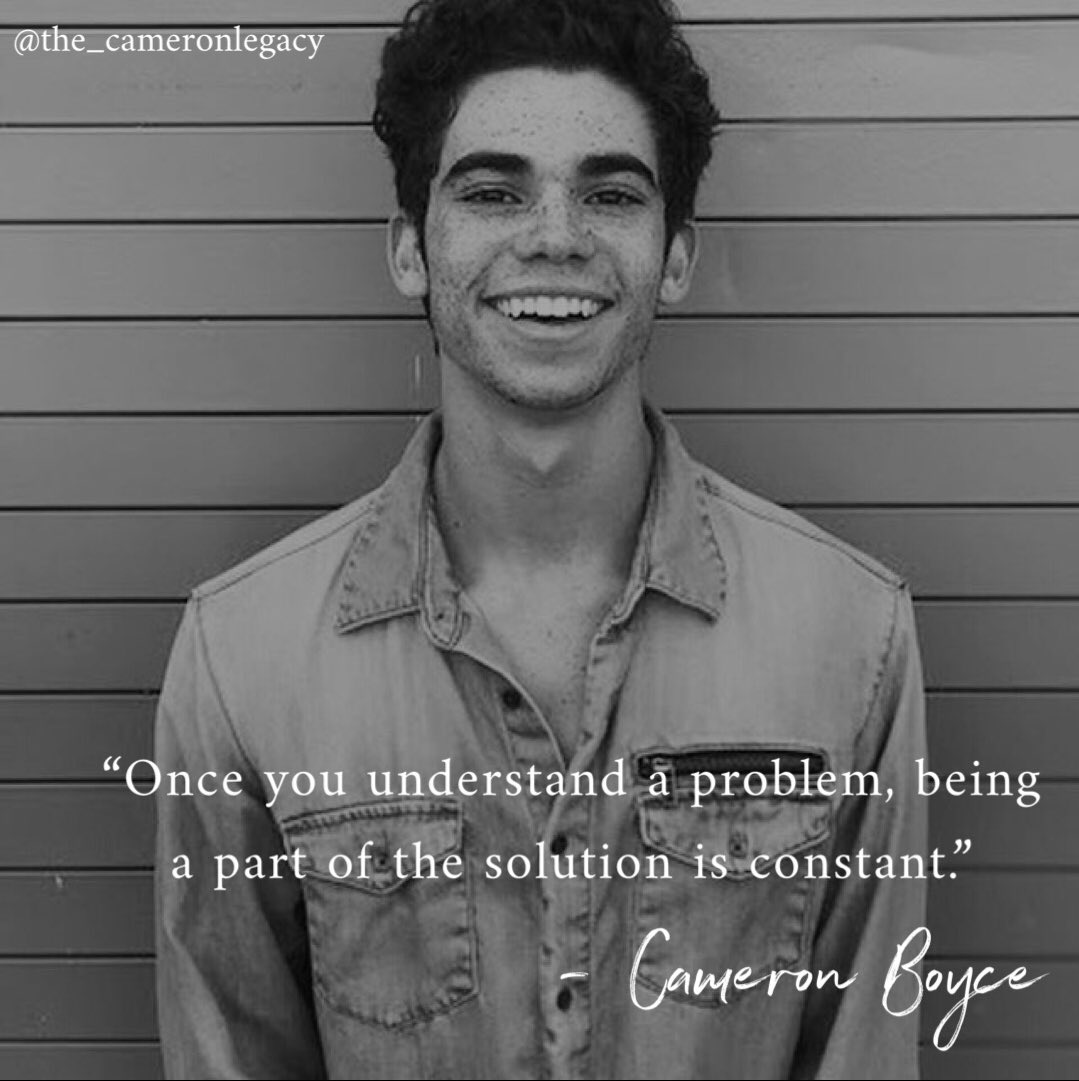 _cameronlegacy's tweet photo. Cameron Boyce said: 
“Once you understand a problem, being a part of the solution is constant.”

“Through education, I feel most of us will be part of every movement. We’d all be feminists. We’d all believe that Black lives matter....— https://t.co/LFmtMRW5df