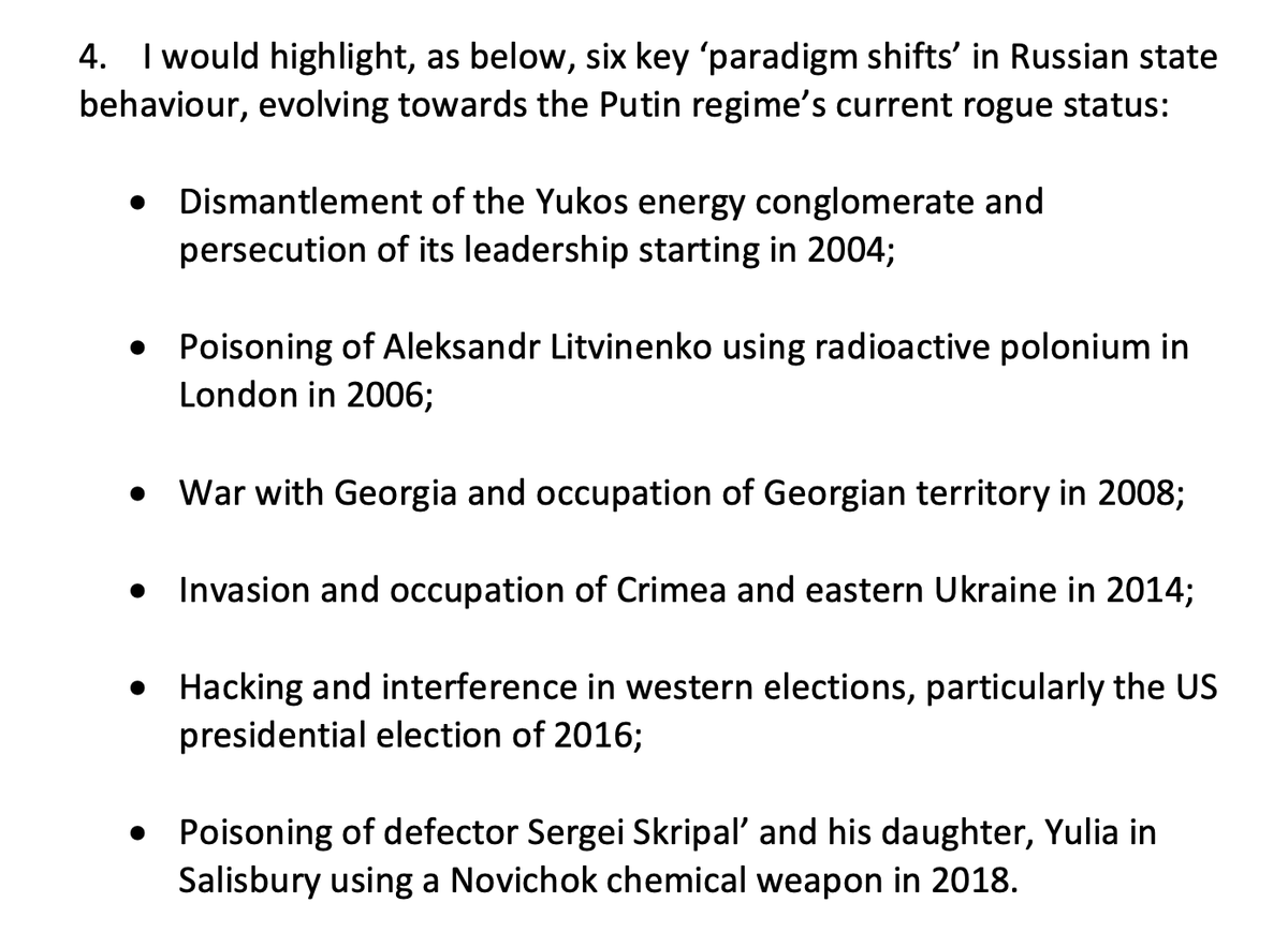 Every time Putin got away with the worst rogue behavior, it just inspired more and worse conduct. This is quite a list.Good reason to push back with extreme prejudice, ASAP.