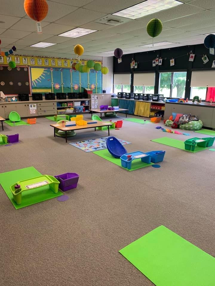 I also saw this cute set up for a kinder room for 17 kids with 6 ft social distance spots. Great ideas! <a href="/ashmab8/">m Broussard-Pacot</a> <a href="/deedramann3mann/">Deedra Mann</a> <a href="/mrsgreen_1/">Lindsay Green</a> <a href="/KelleyCavin/">Kelley Cavin</a> <a href="/CourtneyHass1/">Courtney Hass</a>