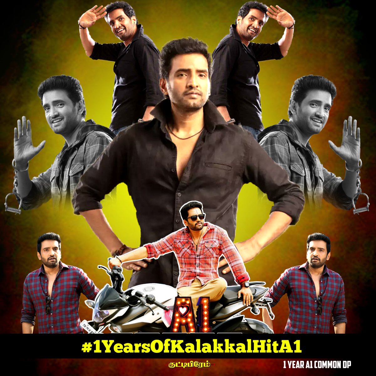 iamsrvvignesh's tweet photo. On Last Year Tags for A1Movie
#A1PressMeet- 3k Tweets
#A1FirstLook - 2k Tweets
#A1Teaser-2.5k Tweets
#A1FromToday - 1.5K Tweets
Athu apo ☝️

From Today  1year celebrationTag  
#1YearsOfKalakkalHitA1 -50K+ Tweets 🔥
Just one year Fan base increase on Twitter..
@iamsanthanam Fans💪 https://t.co/IyJyLd8kIZ
