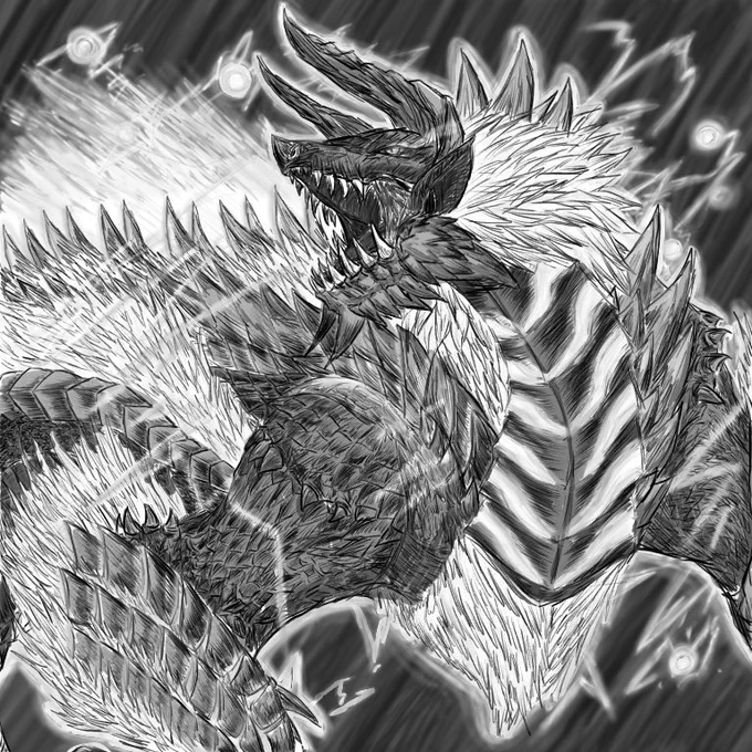 #絵をモノクロにするとかっこいい
4ヶ月にスマホで描いたやつを 